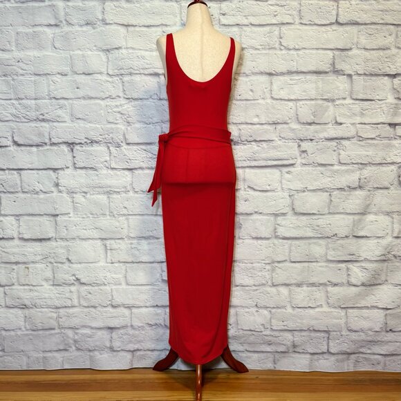 Reformation Jeans Red Wrap Dress - Picture 2 of 6